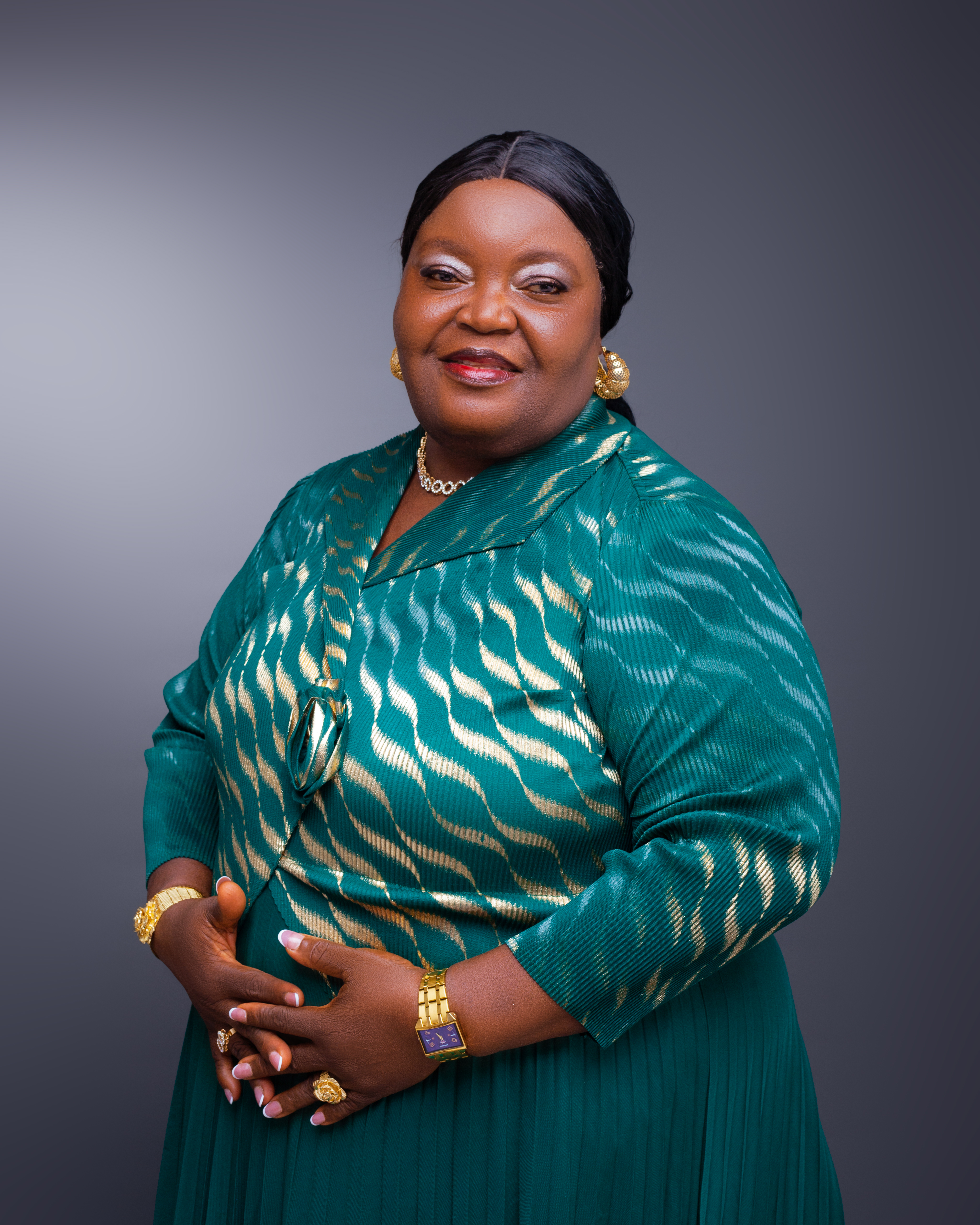 Mrs. Catherine in green premium ceremonial attire
